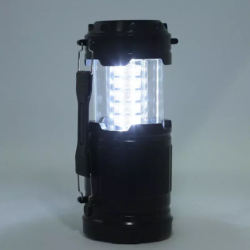 Minilámpara LED portátil para tienda de campaña, linterna telescópica de 3 * COB, impermeable, de emergencia, alimentada por 3 * AAA