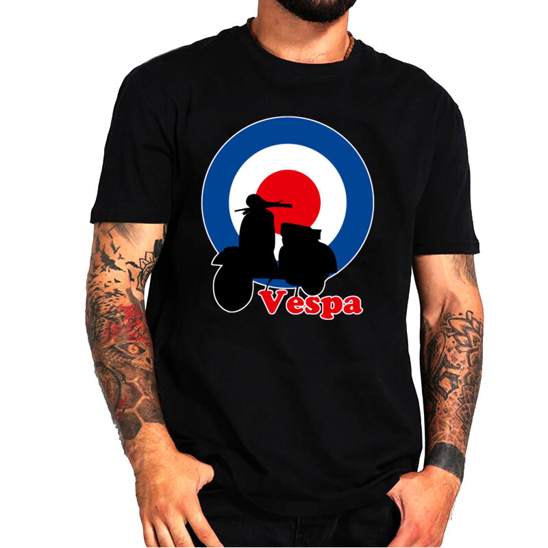 T-shirt à manches courtes et col rond pour homme, estival et humoristique, avec imprimé de moto, Harajuku Vespa