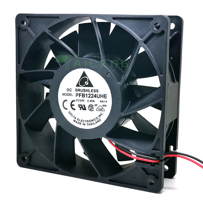 For Delta PFB1224UHE -6A14 Cooling 12CM 12038 120x120x38MM 2Wires DC 24V 2.40A Wind Volume cooling Fan