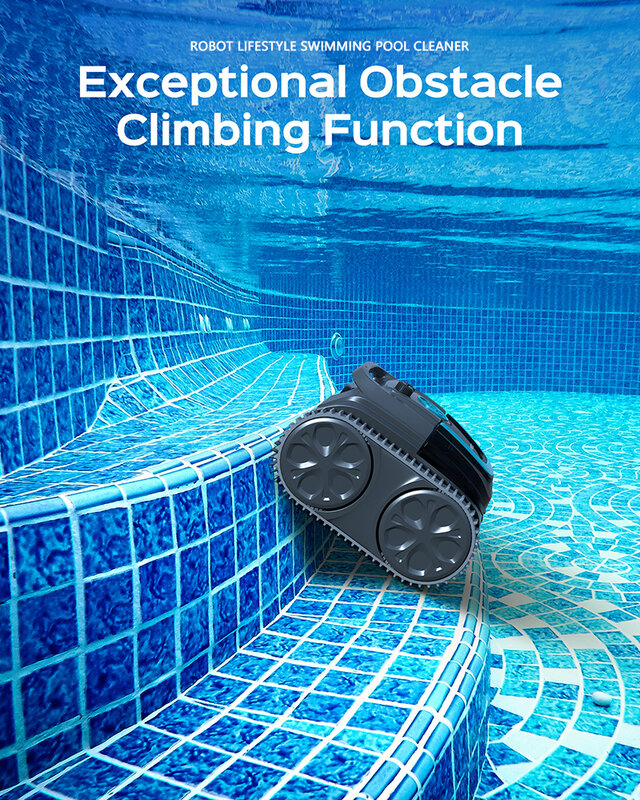 Pembersih vakum pembersih kolam Robot tanpa kabel, pembersih rute aplikasi perencanaan panjat dinding pembersihan maksimal Area120m m² untuk ubin