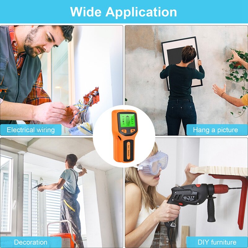 NEW-5 In 1 Metal Detector Find Metal Wood Studs Live Wire Detect Wall Scanner Electric Box Finder Wall Stud Detector