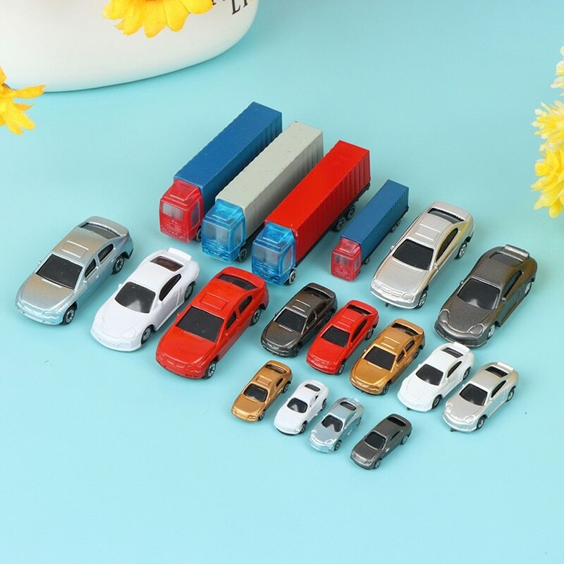 Casa de muñecas en miniatura, contenedor de camión, vehículo grande, modelo de coche, juguete para niños, 1:100-200