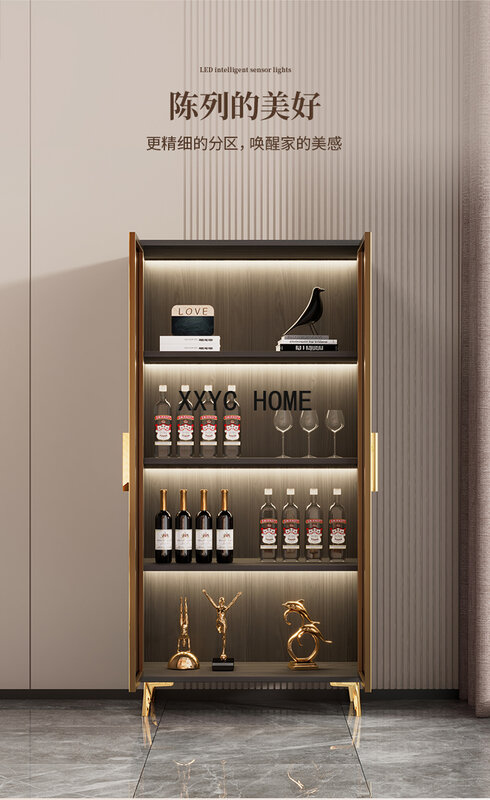 Moderne einfache Weins chrank Luxus Glastür Vitrine Home Wohnzimmer Lager regal stojak na wino Bar Möbel kmwc