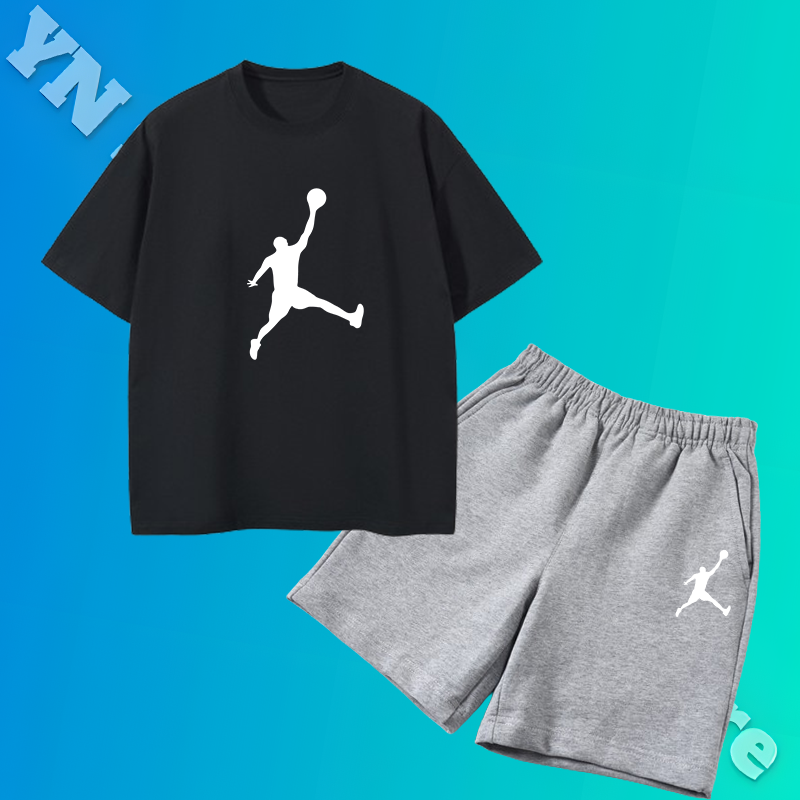 Детский спортивный костюм из двух предметов, футболка и шорты, летний комплект одежды для мальчиков и девочек, 2024