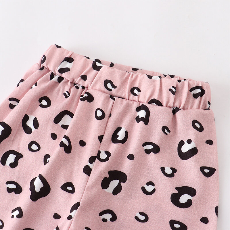 2 stücke Mode lässig Baby Mädchen Kleidung setzt Sommer rosa Kurzarm Kapuzen oberteile rosa Leopard kurze Hosen kleine Prinzessin Anzug