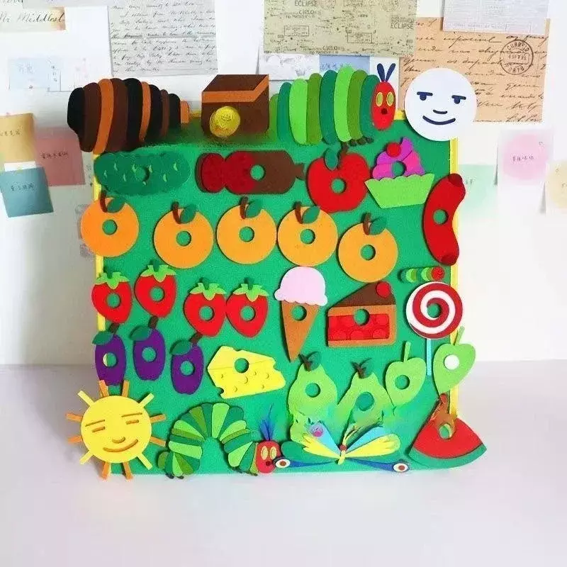 Nowa głodna gąsienica rekwizyty na występy filcowa zabawki angielskie książki z obrazkami pomoce nauczycielskie otwarte klasy trójkątne zabawki prezenty dla dzieci