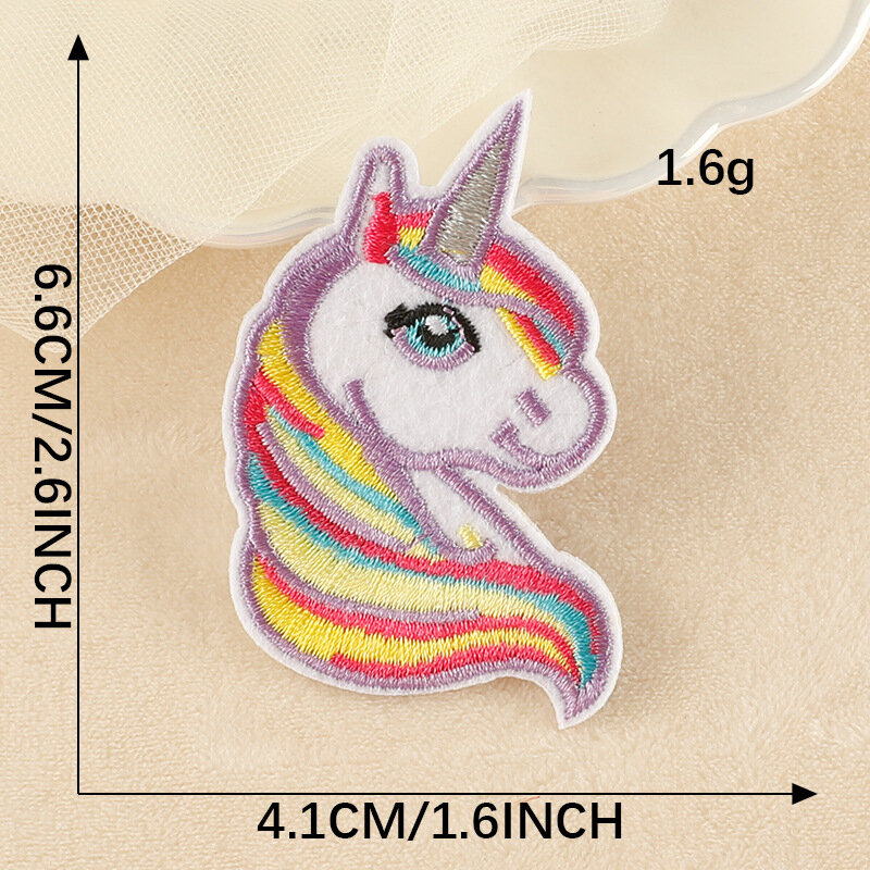 Desenhos animados Animal Unicorn Embroidery Badge, Costurar adesivo, Remendo DIY adesivo, Etiqueta de calor de tecido para pano Jeans Skirt Jacket, Novo, 2024