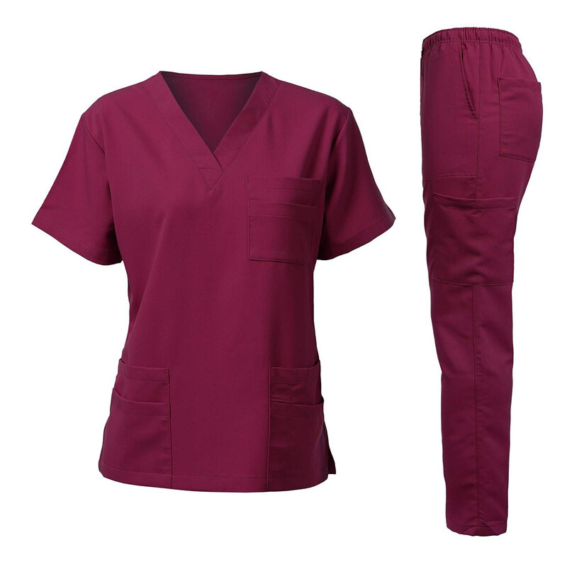 Scrub infermieristico in tessuto morbido lavabile antirughe scrub medico uniforme ospedaliera top donna Jogger Scrubs set uniforme da infermiera