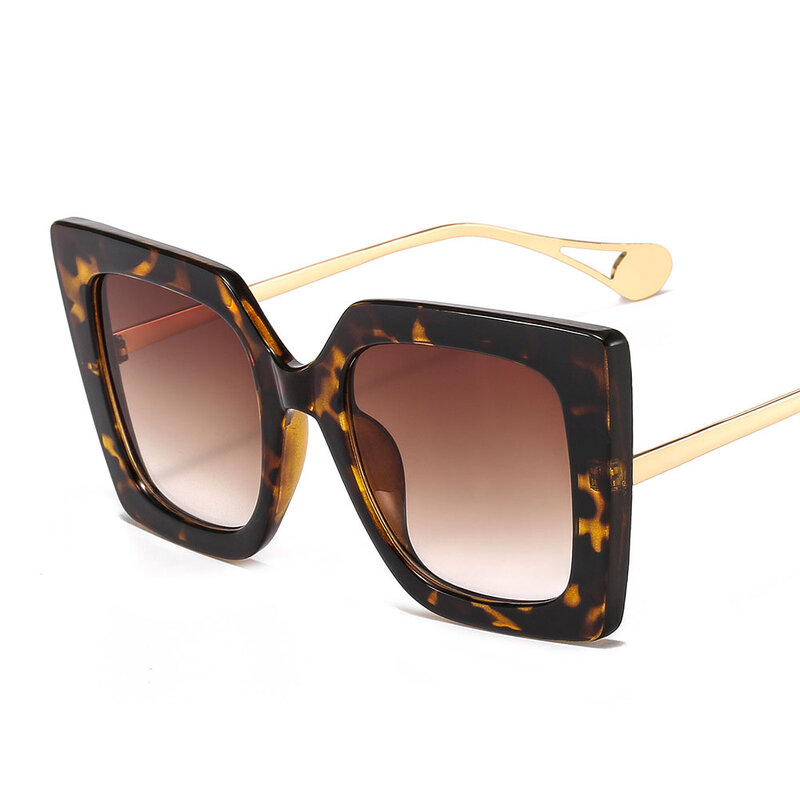 Luxus polarisierte Frauen übergroße quadratische Sonnenbrille Mode Retro Vintage Retro Brille UV400 Schutz verspiegelte Sonnenbrille