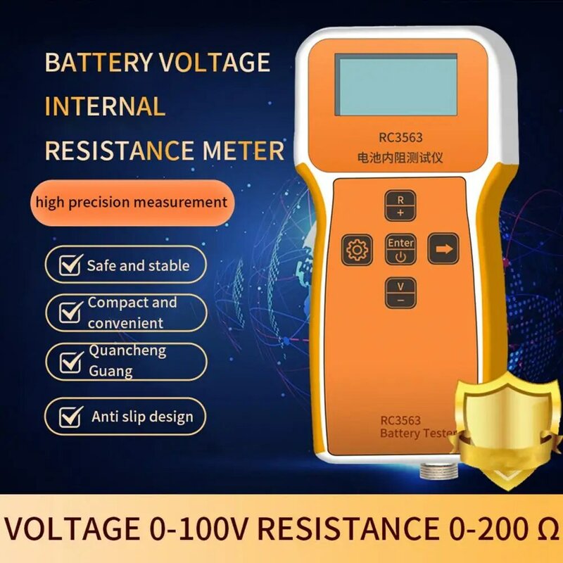 Detector de tensão da bateria com display LCD, controle inteligente, alta precisão, resistência interna, testador de bateria, medida, RC3563, 18650