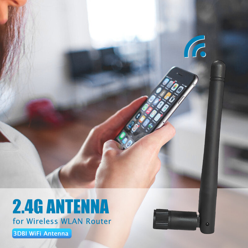 Antena WiFi 2/3 DBI SMA Male 2.4/2.5 GHz Dual Band Aerial 2400-250 MHZ portabel praktis tahan lama untuk Router nirkabel