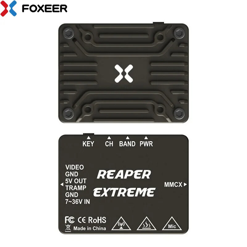 Foxeer 5.8G Reaper 1.8W 72CH FPV vtx 25mW/200mW/500mW/1W/1.8W 20X20mm ที่สามารถปรับได้สำหรับโดรนบังคับระยะไกล