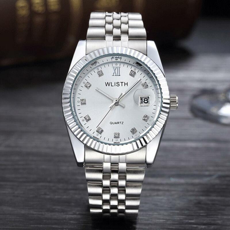 Analogowy zegarek na rękę świetlisty wykwintny kwarcowy okrągła tarcza Unisex pary zegar na prezent Relogio Mas-culino reloj hombre reloj m