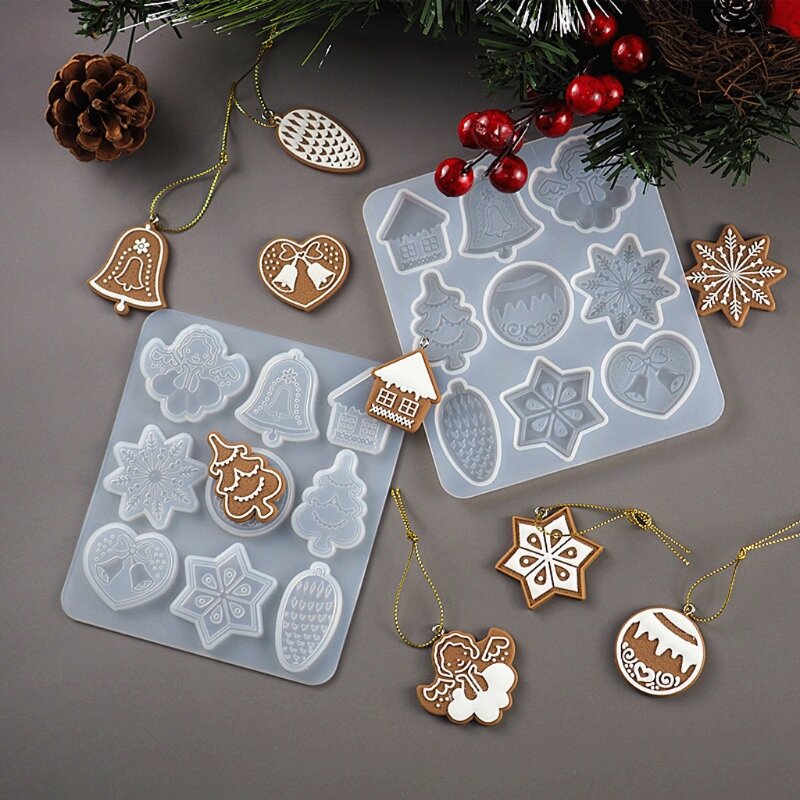 DIY Spiegel Schneeflocke Keychain Silikon Epoxy Form DIY Kreative Weihnachten Anhänger Schmuck Handwerk Mould für Dekoration