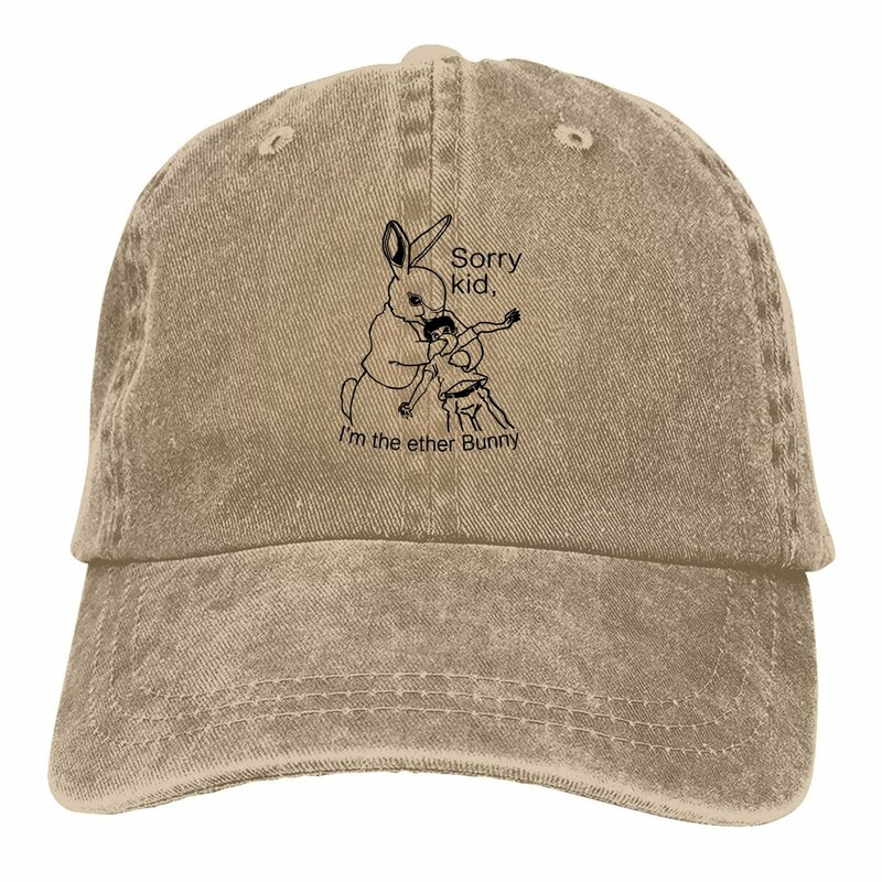 워싱 남성 야구 모자, 미안 아이 트럭 운전사 스냅백 모자, 아빠 모자, 토끼 동물 패턴 골프 모자