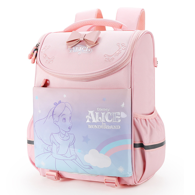Mochila escolar de Disney Alice para estudiantes, mochila de doble hombro, ligera, impermeable, gran capacidad, dibujos animados