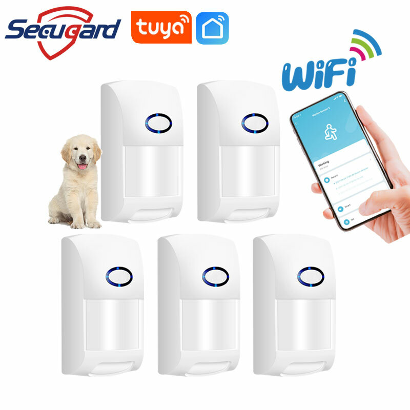 Tuya wifi detector de movimento 25kg pet sensor imune pir detectores infravermelhos app controle remoto alarme segurança em casa inteligente