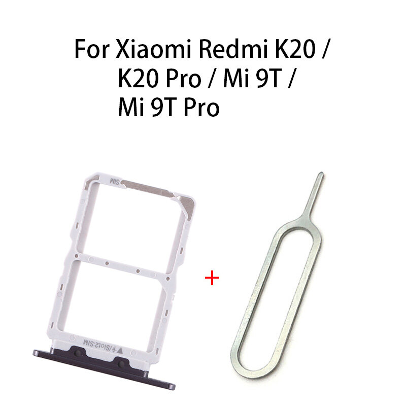 Daul SIM 카드 트레이/Xiaomi Redmi K20 / K20 Pro / Mi 9T / Mi 9T Pro 용 마이크로 SD 카드 트레이