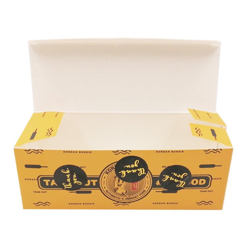 Caja de cartón desechable para comida rápida, caja de cartón Kraft con diseño personalizado, para patatas fritas, perritos calientes