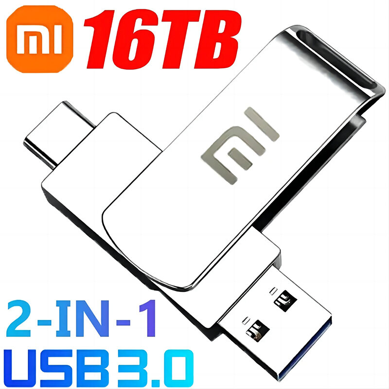 Xiaomi 16TB USB 3.0, Pen Drive 8TB 4TB Transfer kecepatan tinggi Metal SSD Pendrive Cle portabel U Disk Flash Drive Memoria Stik USB