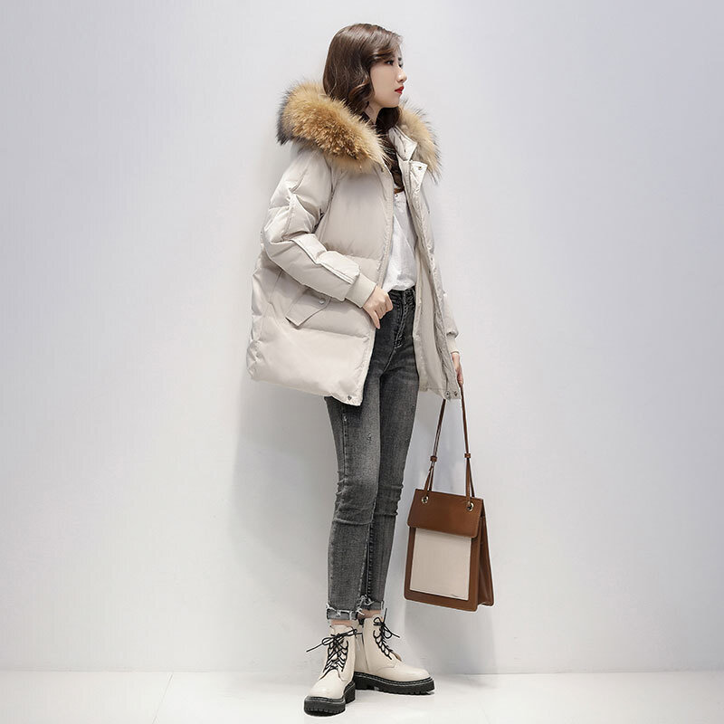 Jaket panjang katun bertudung wanita, jaket Parka tebal hangat musim gugur musim dingin, mantel katun gaya Korea wanita baru