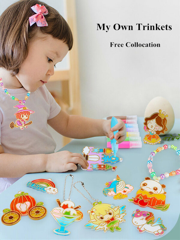 DIY bezpieczona farba do okien rzemiosło artystyczne malowanie zabawek 3D wisiorki z kryształami kolorowa dla dzieci prezenty świąteczne zabawki edukacyjne