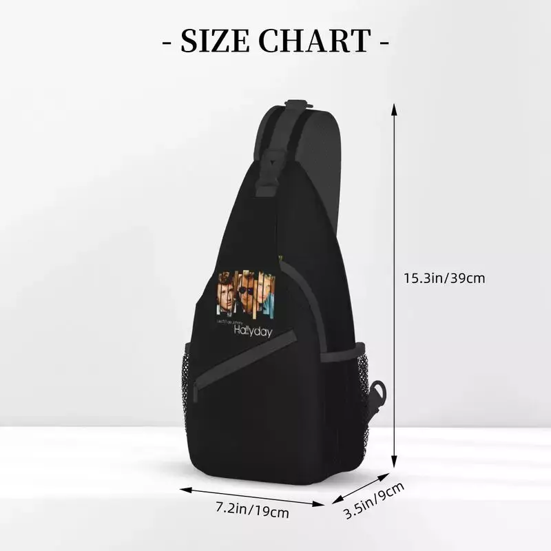 French Rock Johnny Hallyday Sling Chest Bag Customized Music Singer Shoulder Crossbody Backpack for Men Cycling Camping Daypack