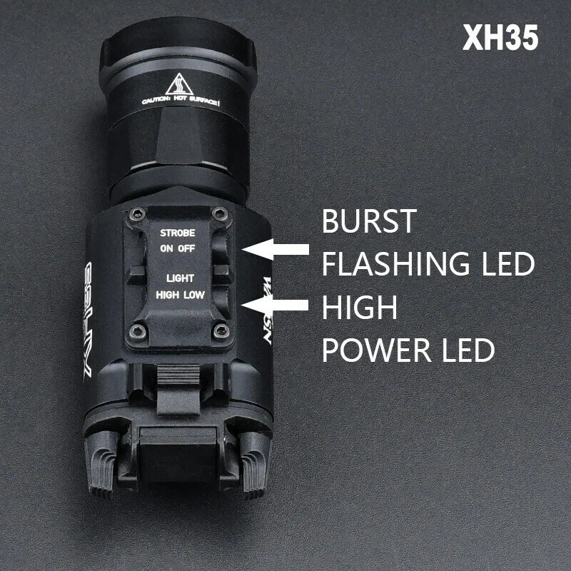 Tactical Surefir X300 X300U Ultra X300V XH35 pistola a pistola in metallo Strobe LED Light Fit 20mm Rail Airsoft Hanging Hunting Flashlight