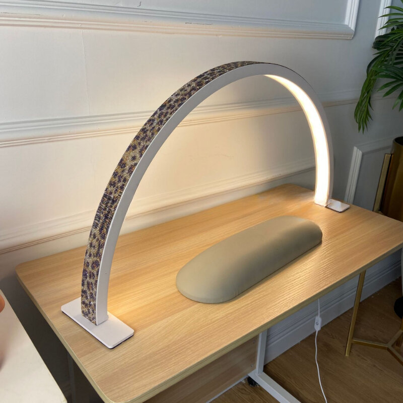 Salon kosmetyczny LED Half Moon stół do malowania paznokci lampa fotograficzna do przedłużania rzęs brwi lampa do rzęs dodatek lampa do paznokci