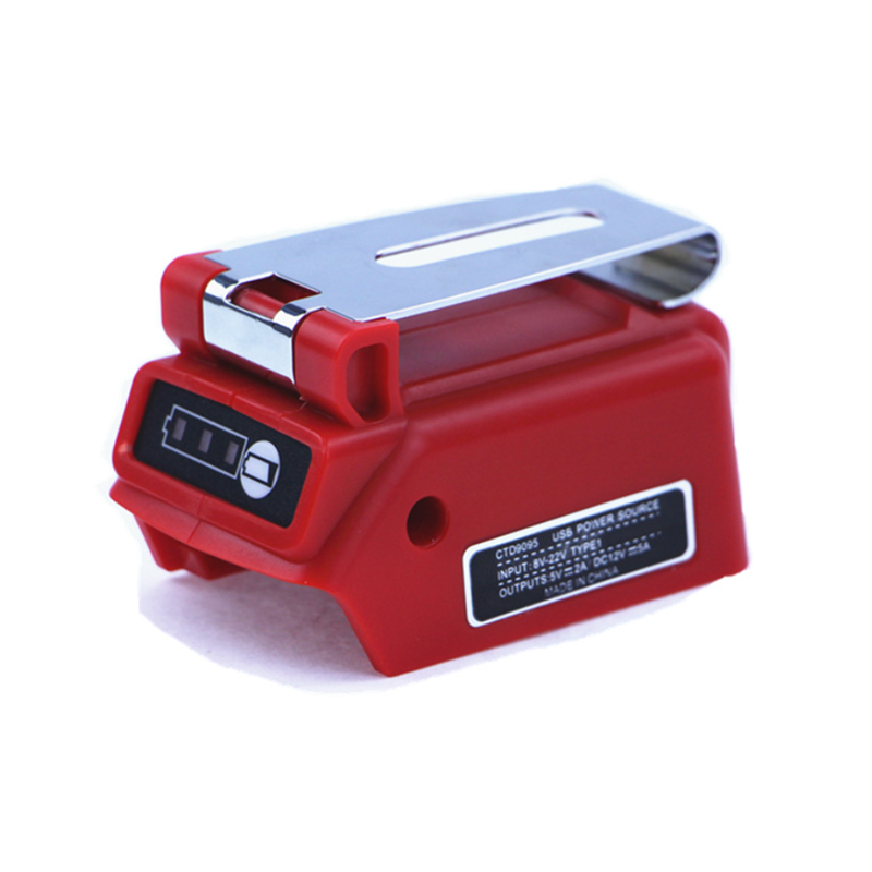 Konverter adaptor baterai Lithium 20V, konverter adaptor baterai DIY dengan 2 Port USB antarmuka DC peralatan listrik kompatibel