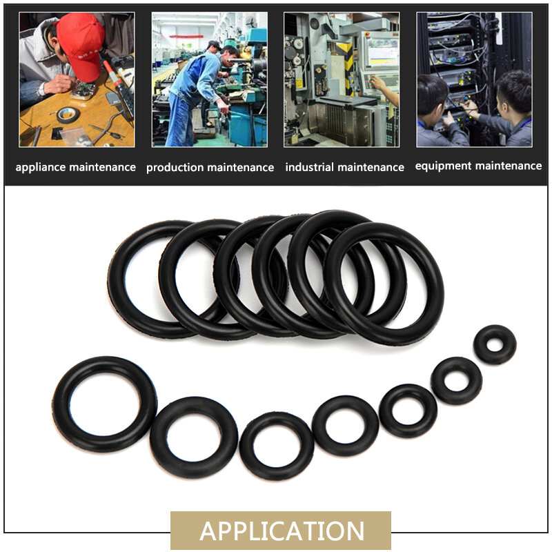 PCP DIY NBR Sealing O-rings Durable Gasket Replacements OD 6mm-20mm CS 1.5mm 1.9mm 2.4mm 15 Sizes Rubber Washer 225pcs/SET DQ003