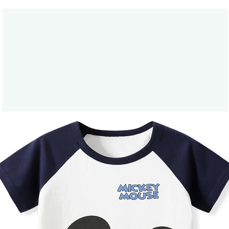 Летняя футболка и шорты с Микки Маусом, детский хлопковый комплект с коротким рукавом, спортивные костюмы для мальчиков и девочек, повседневная одежда из двух предметов