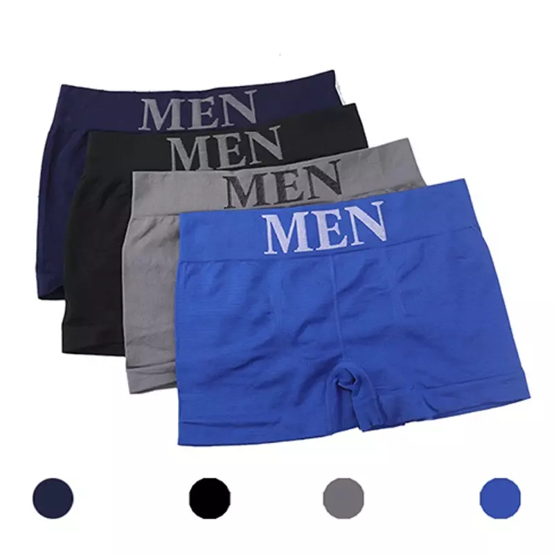 Boxer Respirant et Confortable pour Homme, Sous-Vêtement de Marque, Couleur Unie, Noir et Bleu, Nouvelle Collection
