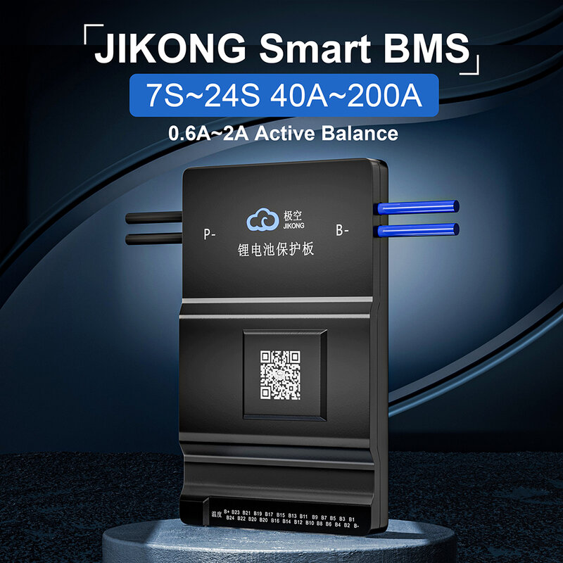 Jk bms LiFePo4リチウムイオンバッテリーパック、7s-24s、100a-200aバランス、スマート、アクティブバランス、bms、bbt、rs485が可能