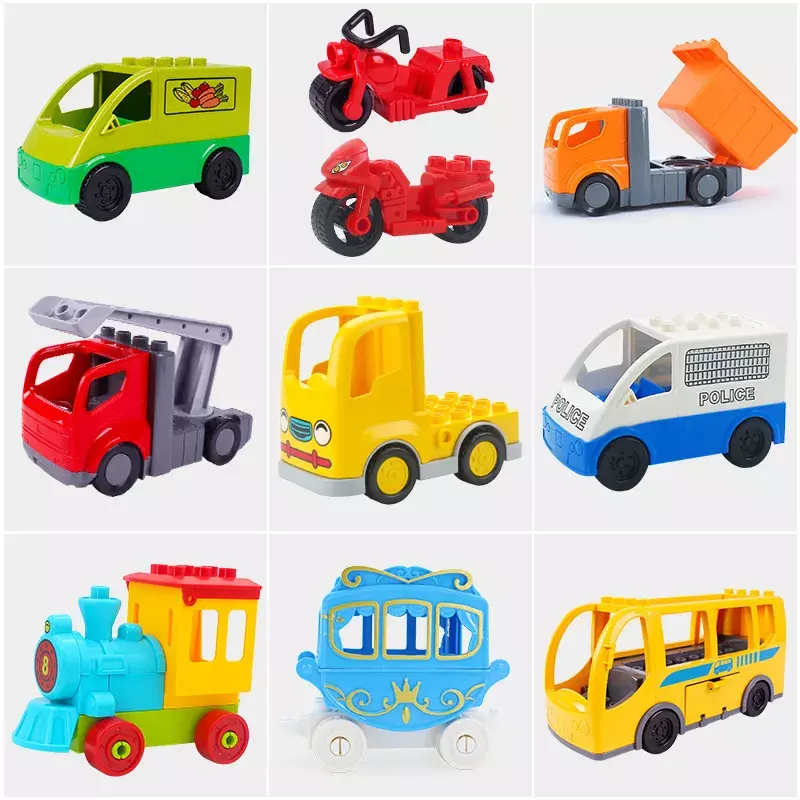 子供のための印刷されたバスのビルディングブロック,誕生日プレゼント,大きなレンガ,おもちゃと互換性があり,パーティー,プリンセスアクセサリー