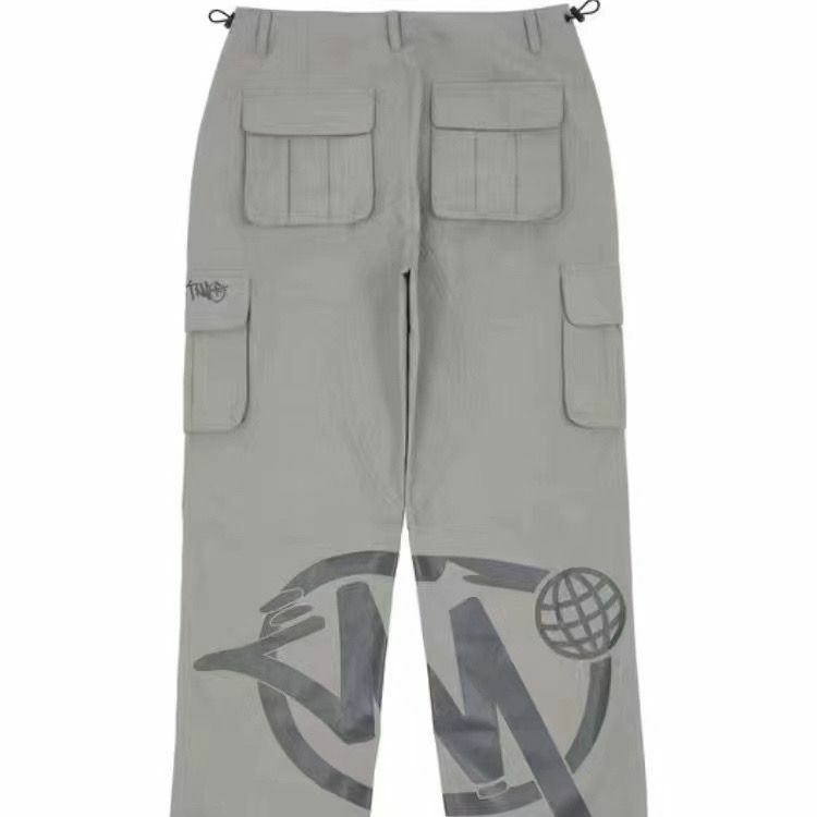Men's casual pants multi-color printing splicing overalls trendy casual high street trousers ins super hot all-match