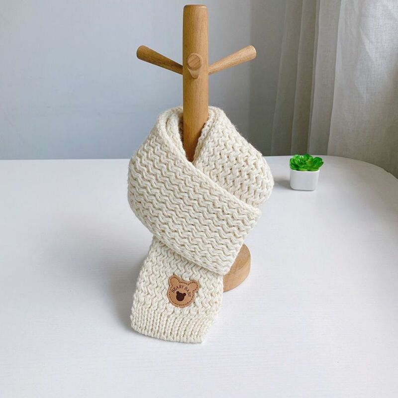 Осенне-зимний детский шарф, высококачественный однотонный вязаный теплый шарф, милая Вязаная Шаль для детей
