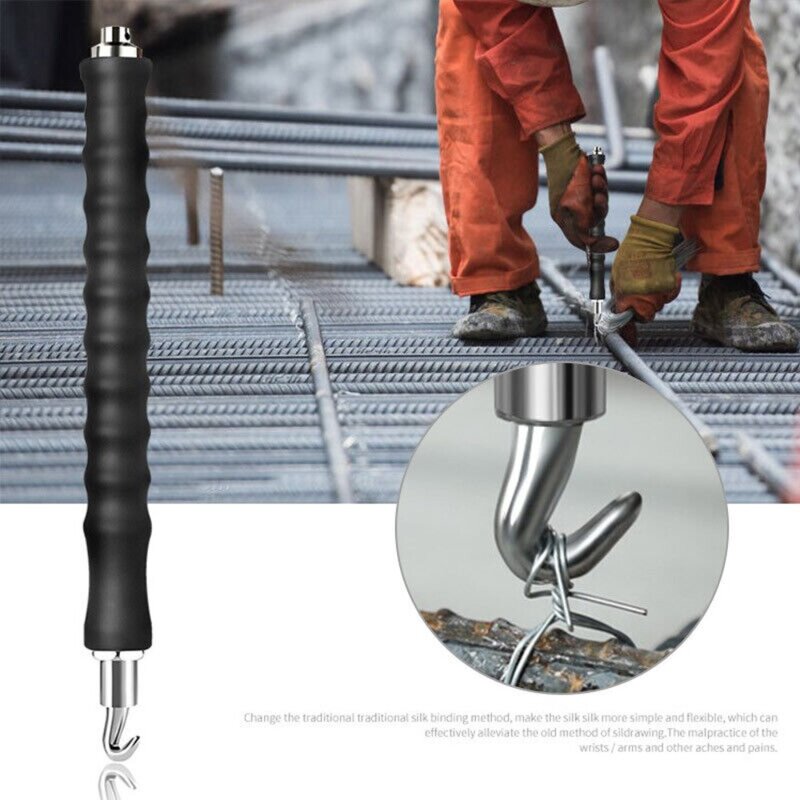 Pengait lurus Rebar 260mm alat tangan otomatis kawat Pilin baja pengikat kawat dapat diskalakan konstruksi kait diperkuat