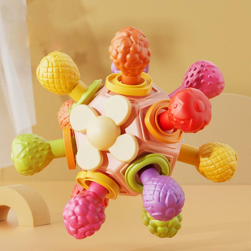 Grzechotka sensoryczne dla dzieci wygodne grzechotka gryzak przeciw połykaniu śmieszne zabawki przedszkolne bezpieczne zabawki dla dzieci