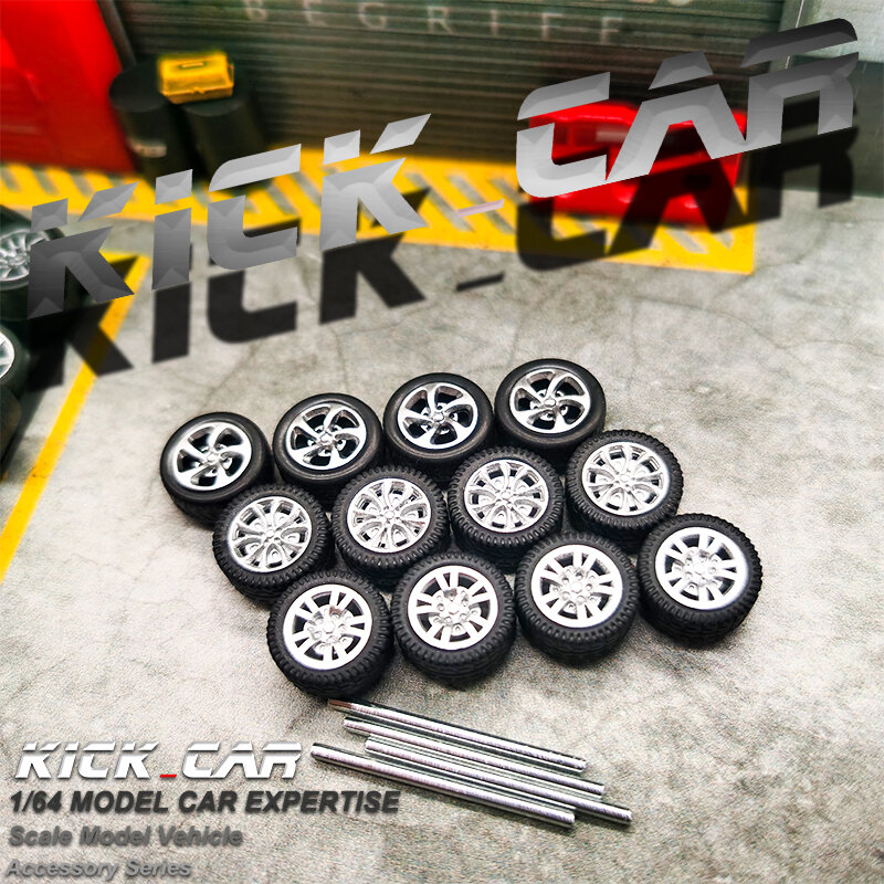 Tomica MiniGT Racing Cars com pneu de borracha, Peças modificadas básicas, Veículos brinquedos, Rodas 1: 64 para modelo 10