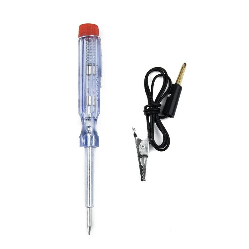 Car Circuit Tester System 6/12/24V Test Light Pen Long probe Replaceable Continuity Detector W/ Alligator Clip Practical Useful