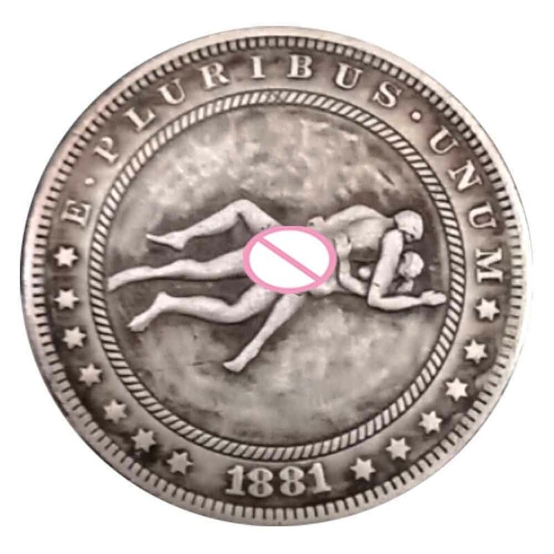 Miłośnicy luksusowych klubów nocnych śpiących za jednego dolara 3D Art Pary monety zabawna kieszonkowa moneta pamiątkowa szczęśliwa moneta + torba na prezent