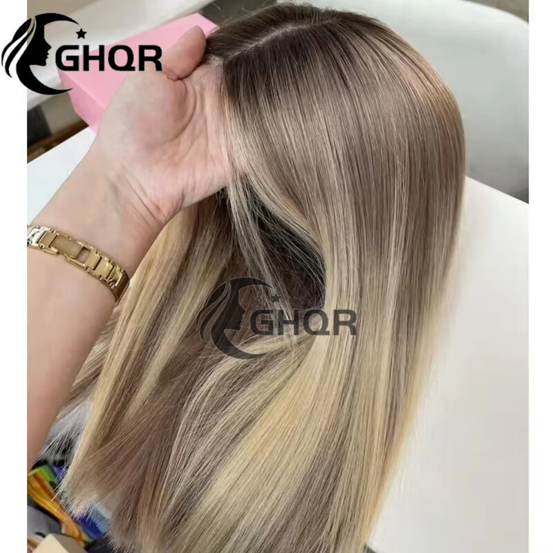 Wig rambut manusia Highlight coklat Ash Wig 360 Lace Frontal 613 Wig pirang berwarna 13x6 13x4 Wig depan renda tubuh tanpa lem Brazilia