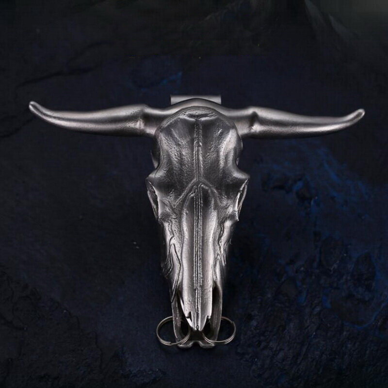 Tête de taureau en acier inoxydable EDC extérieur, outil de coupe de poche multifonction, pendentif collier, déflecteurs, brise-vitre