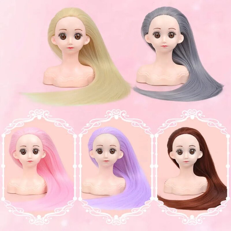 Children's Mannequin Head With Synthetic Hair For Hairstyles Braid Hairdressing Manikin Doll Head