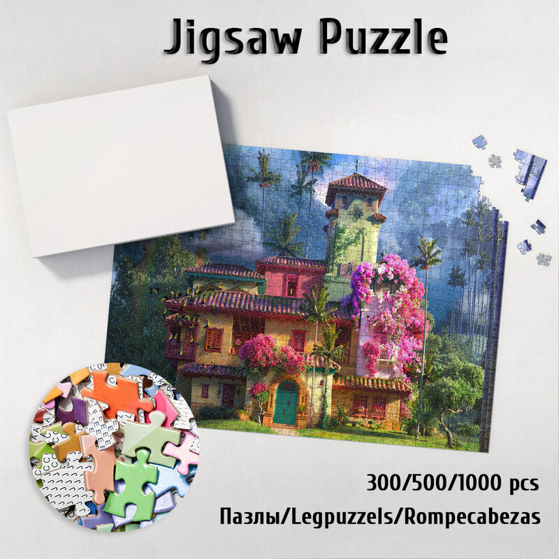 Divertente Disney carta Puzzle Encanto Puzzle fai da te 300/500/1000 pezzi Puzzle gioco giocattoli regalo per adulti per bambini