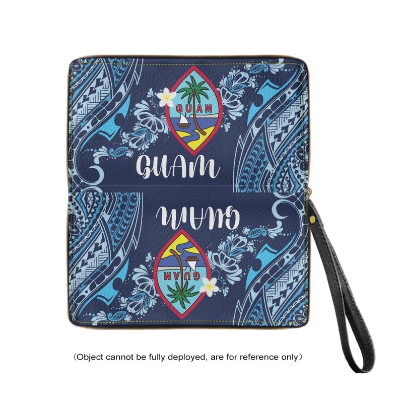 Guam Hibiscus 꽃 폴리네시안 디자인 여성용 지갑, 가죽 패션 팔찌 클러치, 휴대용 여행 파티 핸들 동전 지갑, 신제품
