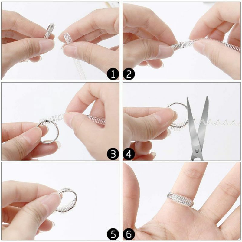 Y1UE Ring Size Adjuster for Loose Ring Unique Design Clear Plastic Ring Tightener Jewelry Guards Sizer Jewelry Accessories