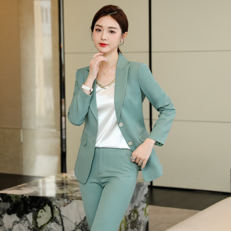 FJSet-Uniforme formel pour femmes, pantalons et vestes, blazers professionnels, manteau d'automne et d'hiver