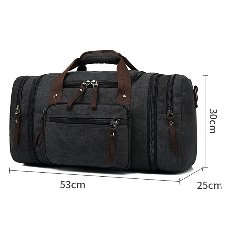 Вместительная холщовая дорожная сумка для мужчин и женщин, винтажный чемоданчик для выходных